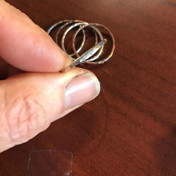 Stacking Sterling & Copper rings (5) NEW, Handmade - Picture 4 of 5